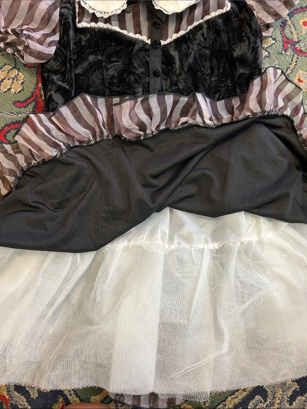Dolls Kill Black Card Suit Maid Costume with White Apron women’s sz M
